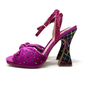 Betsey Johnson Alianna Mules Magenta Open Toe Heels Size 7 NIB